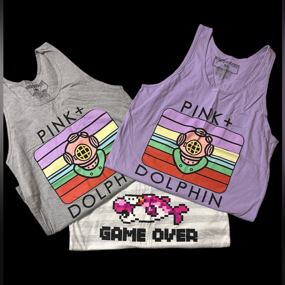 Set of 3 Used Pink Dolphin tank tops